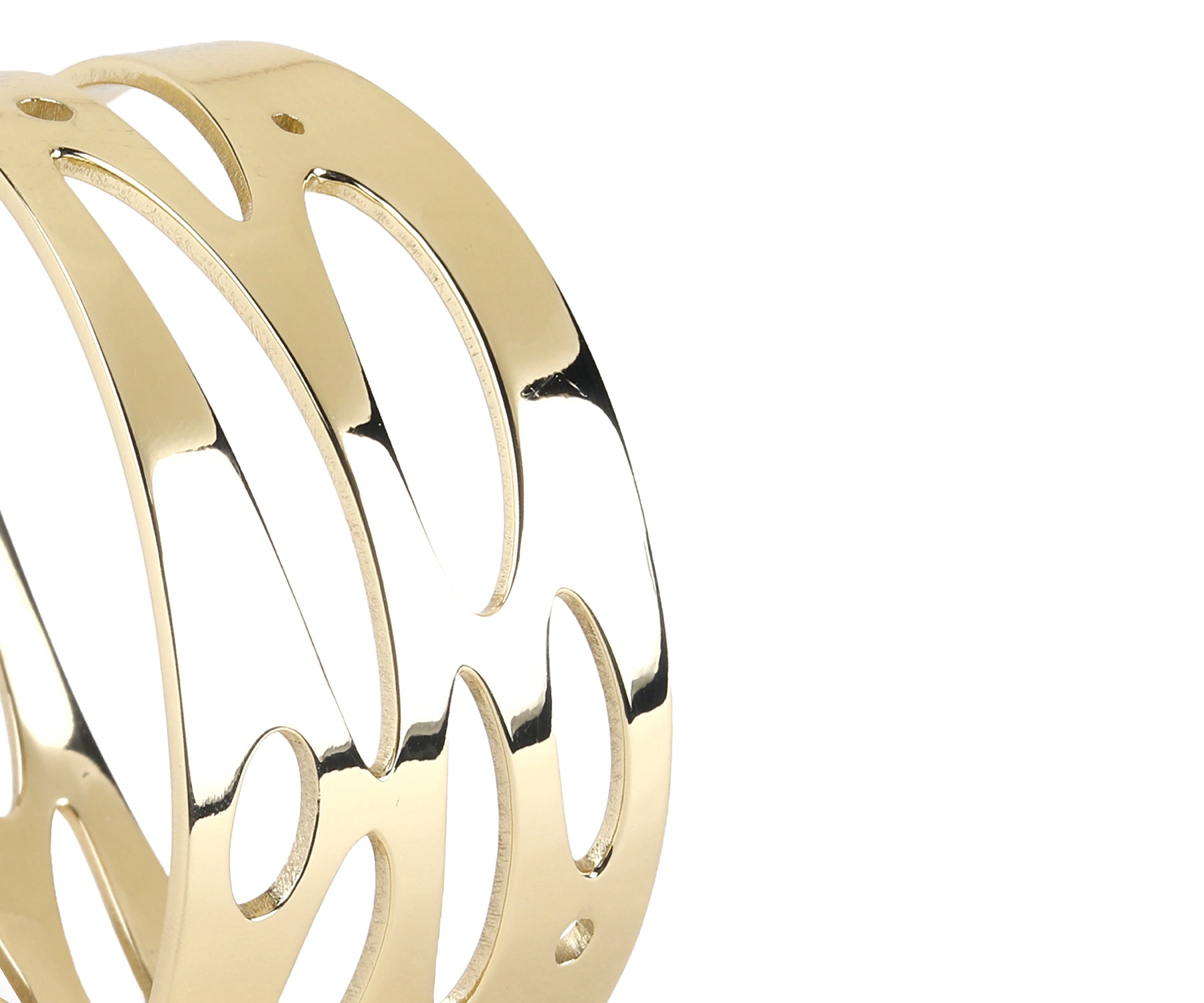 Shimmer Wide Wrist Cuff Polished Brass