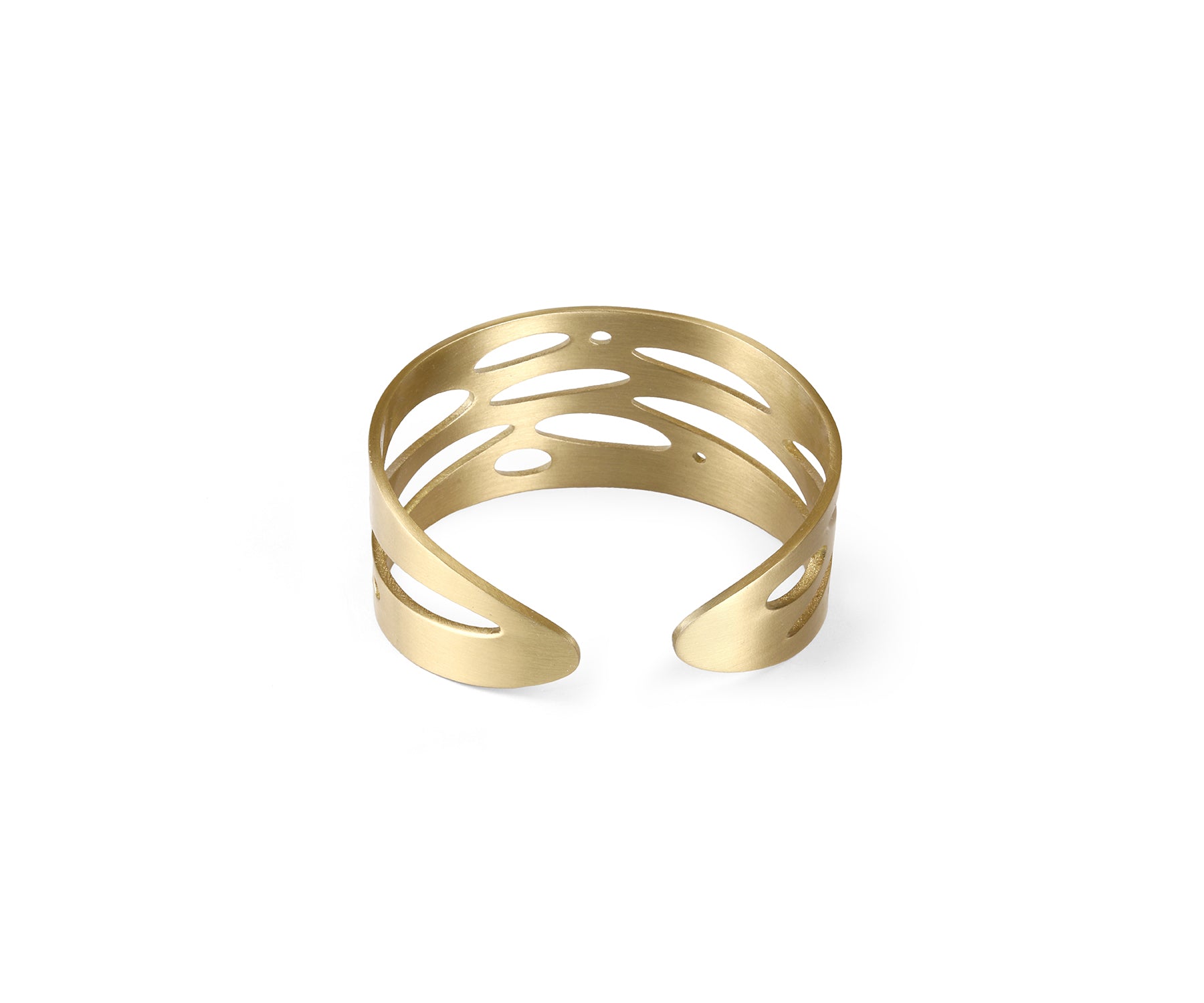 Shimmer Wide Wrist Cuff Matte Brass