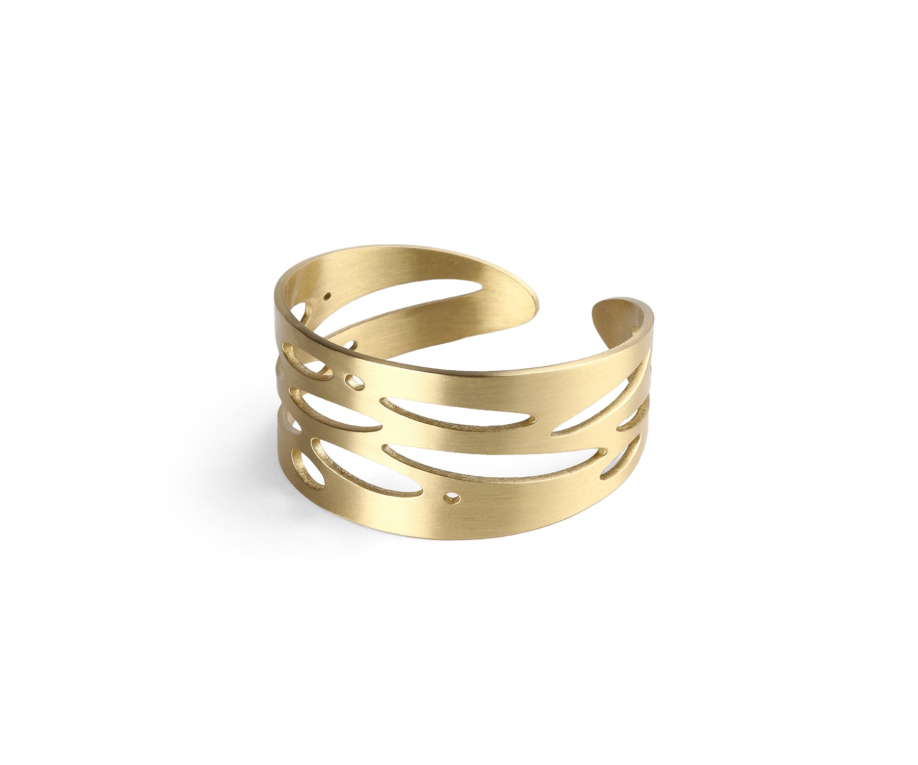 Shimmer Wide Wrist Cuff Matte Brass