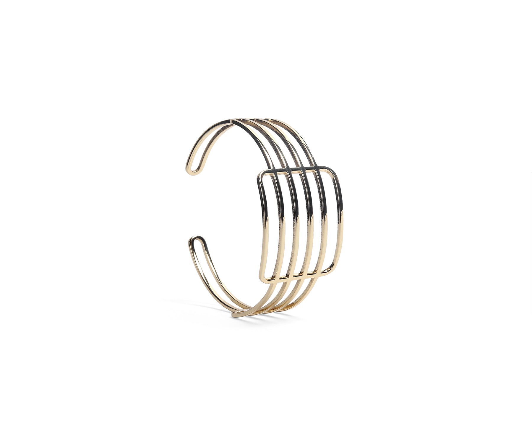 Era Grid Wrist Cuff Polished Brass