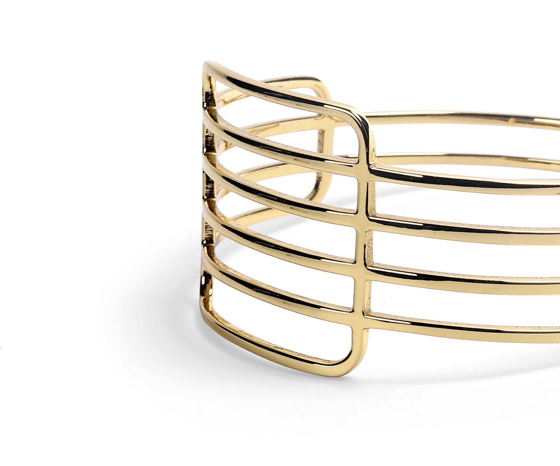 Era Grid Wrist Cuff Polished Brass