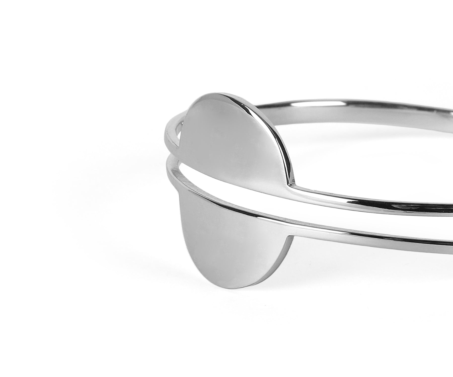 Carta Slice Wrist Cuff  Polished Steel