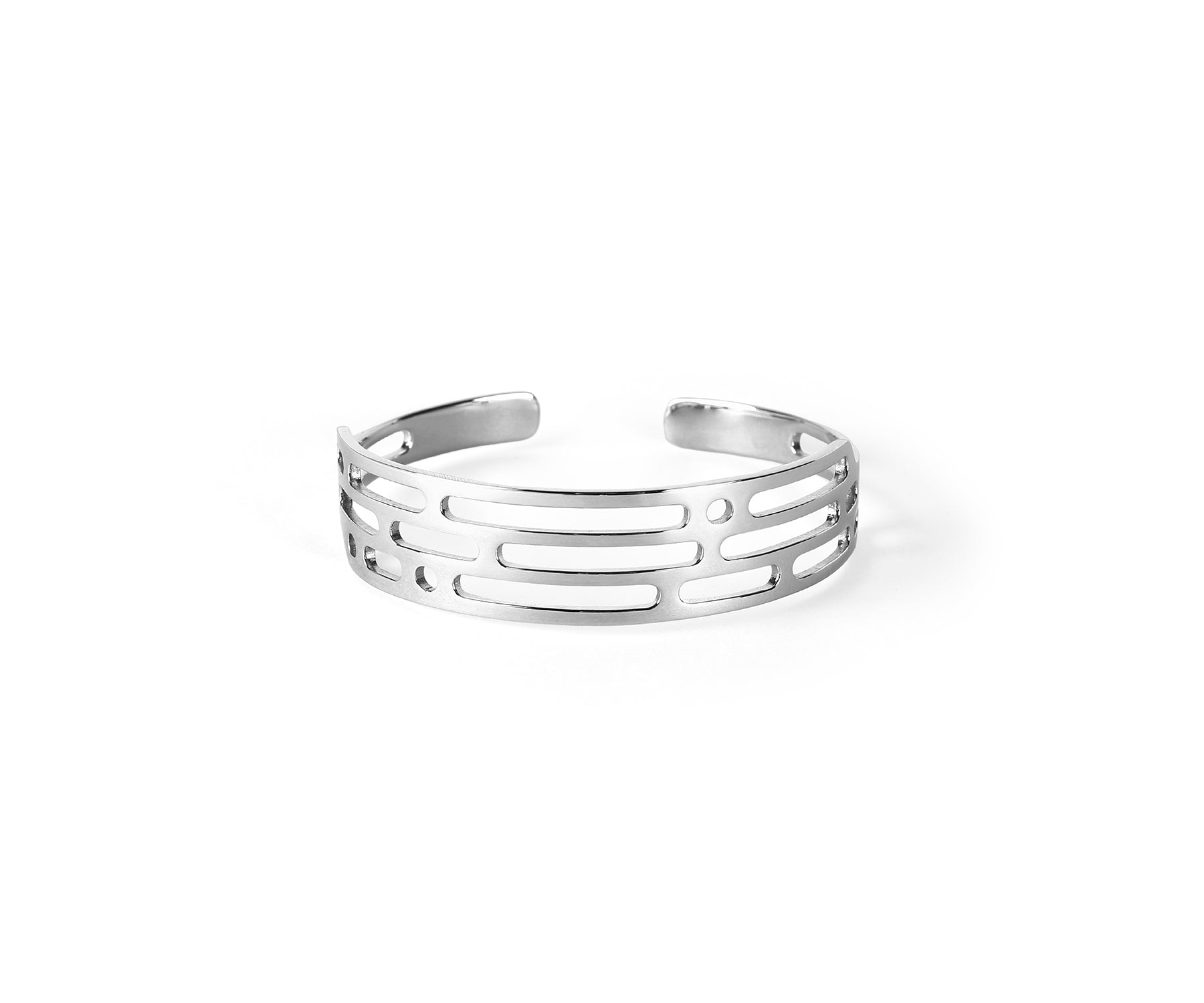 Mito Meld Wrist Cuff  Polished Steel