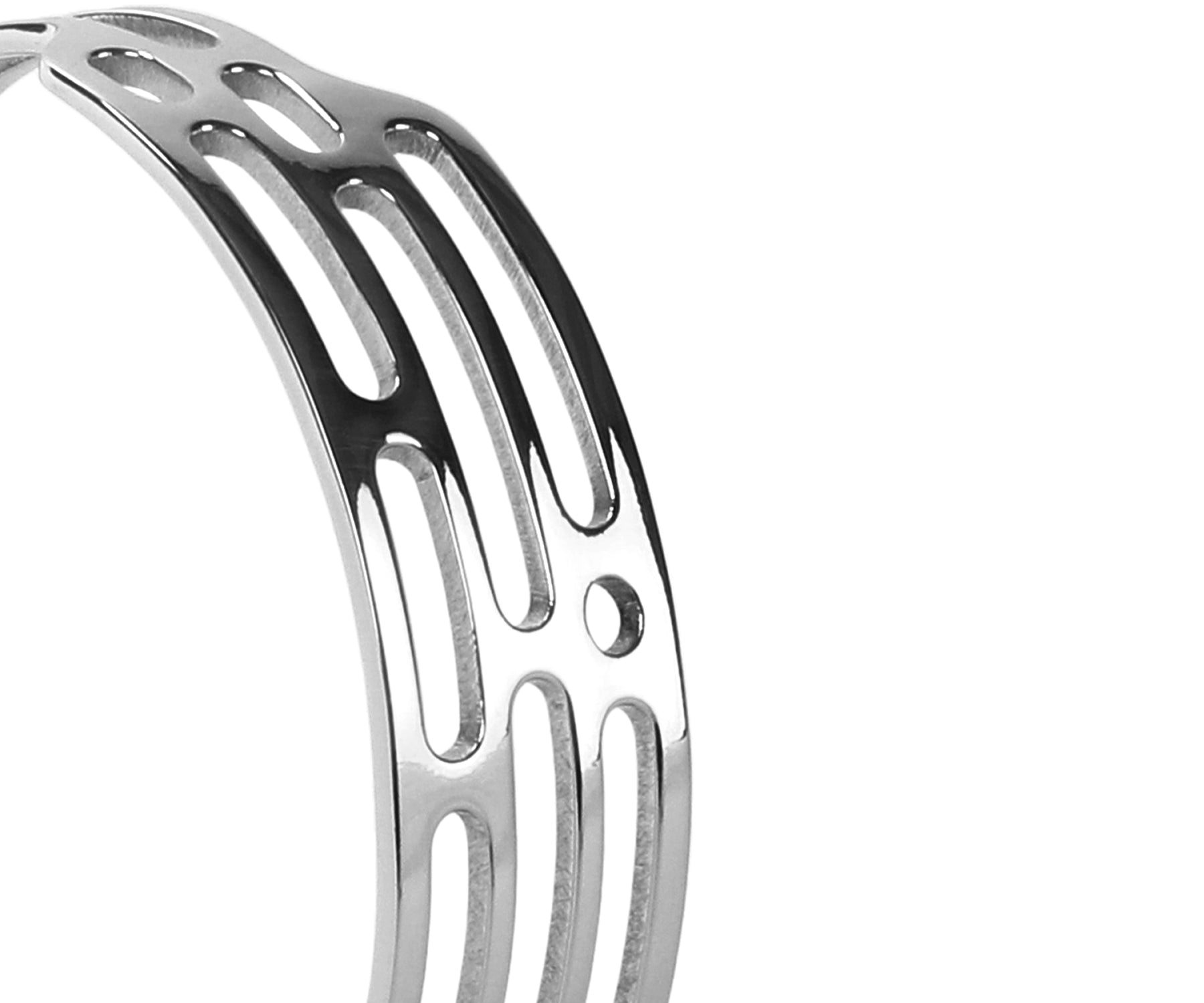 Mito Meld Wrist Cuff  Polished Steel