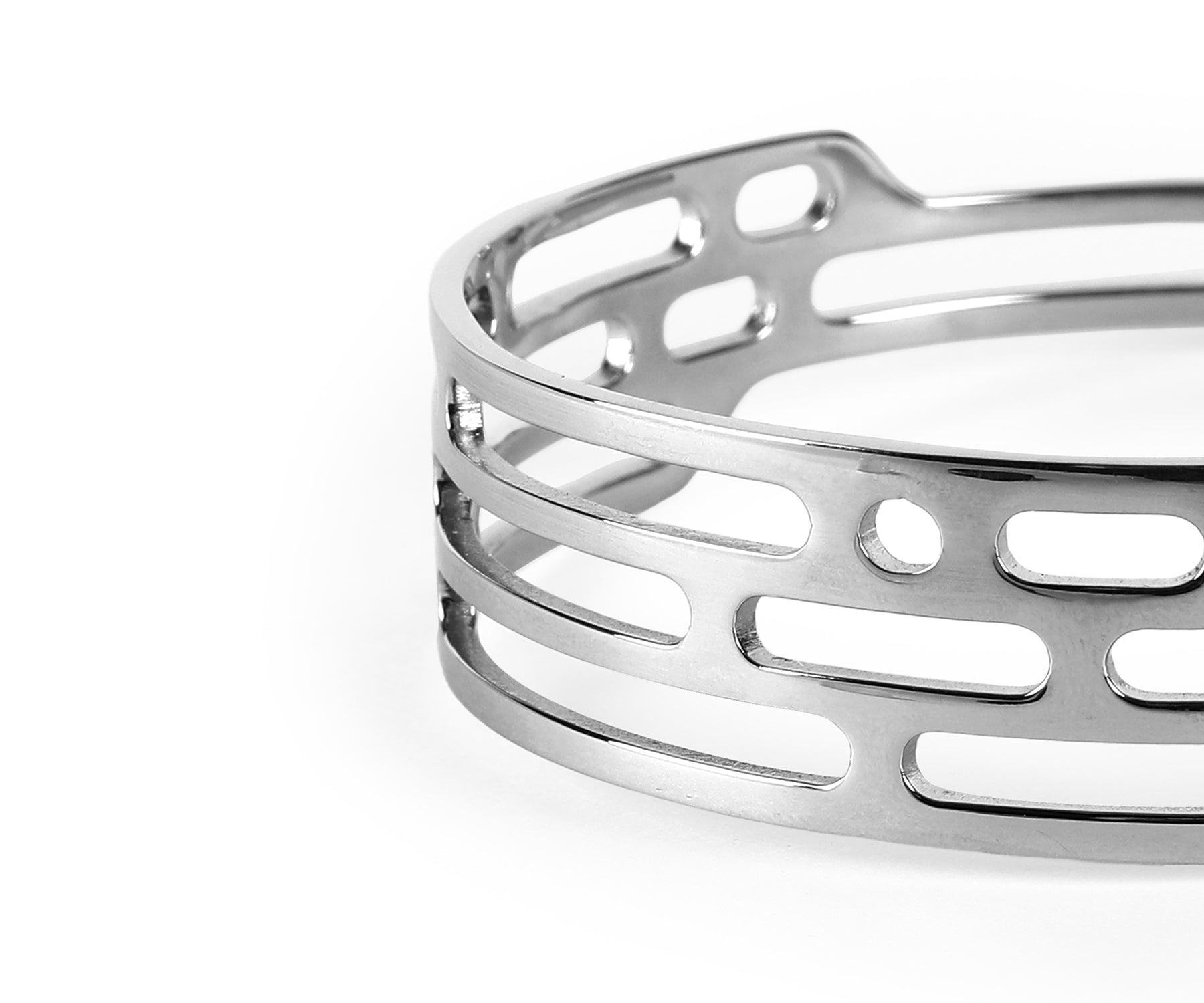 Mito Meld Wrist Cuff  Polished Steel