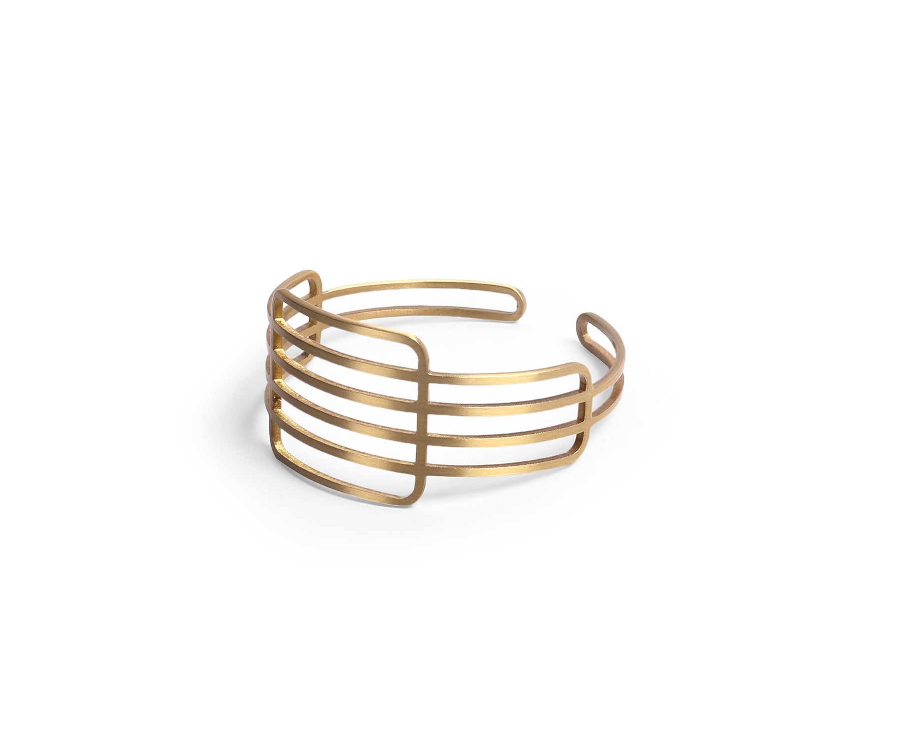 Era Grid Wrist Cuff Matte Brass