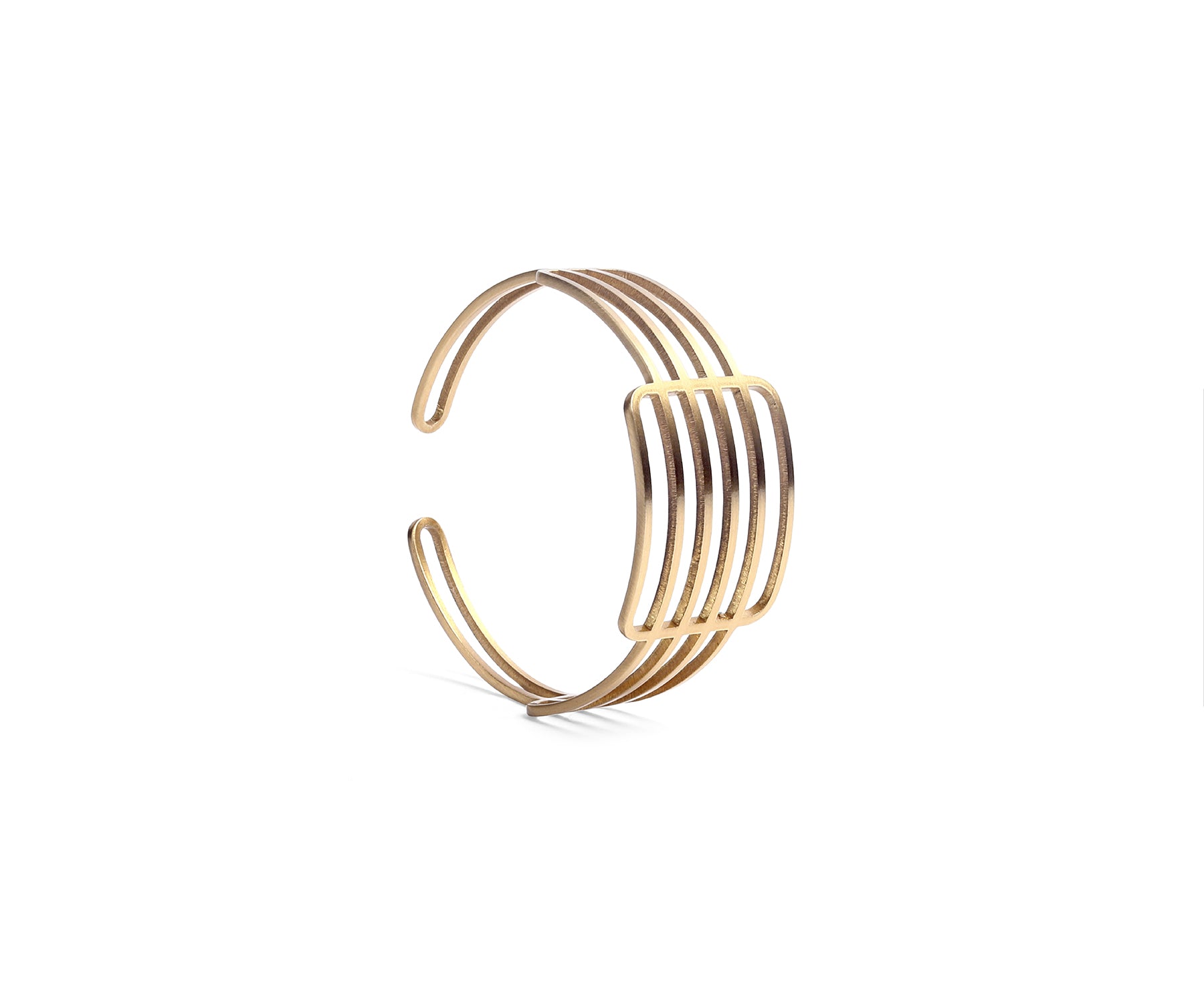 Era Grid Wrist Cuff Matte Brass