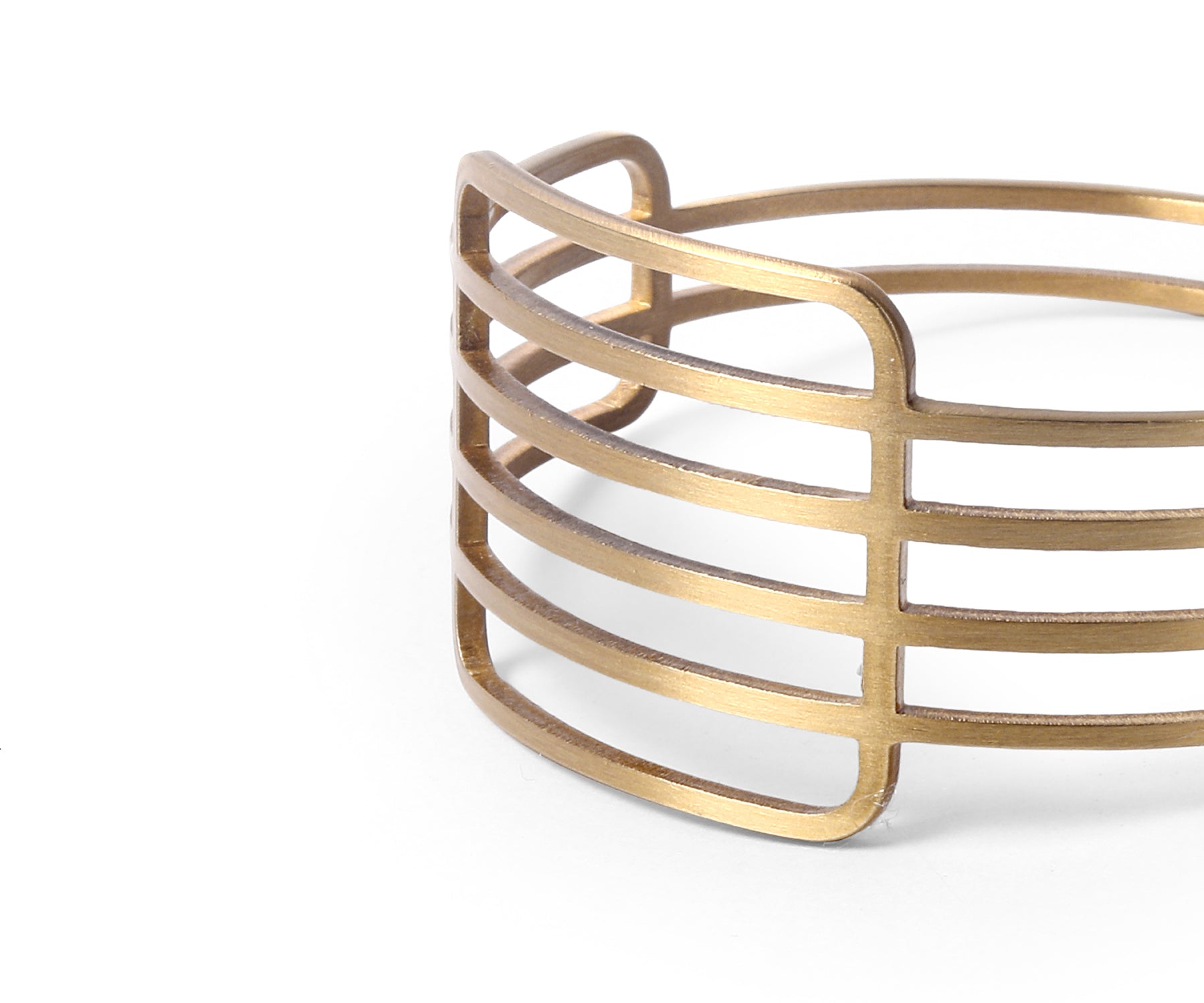 Era Grid Wrist Cuff Matte Brass