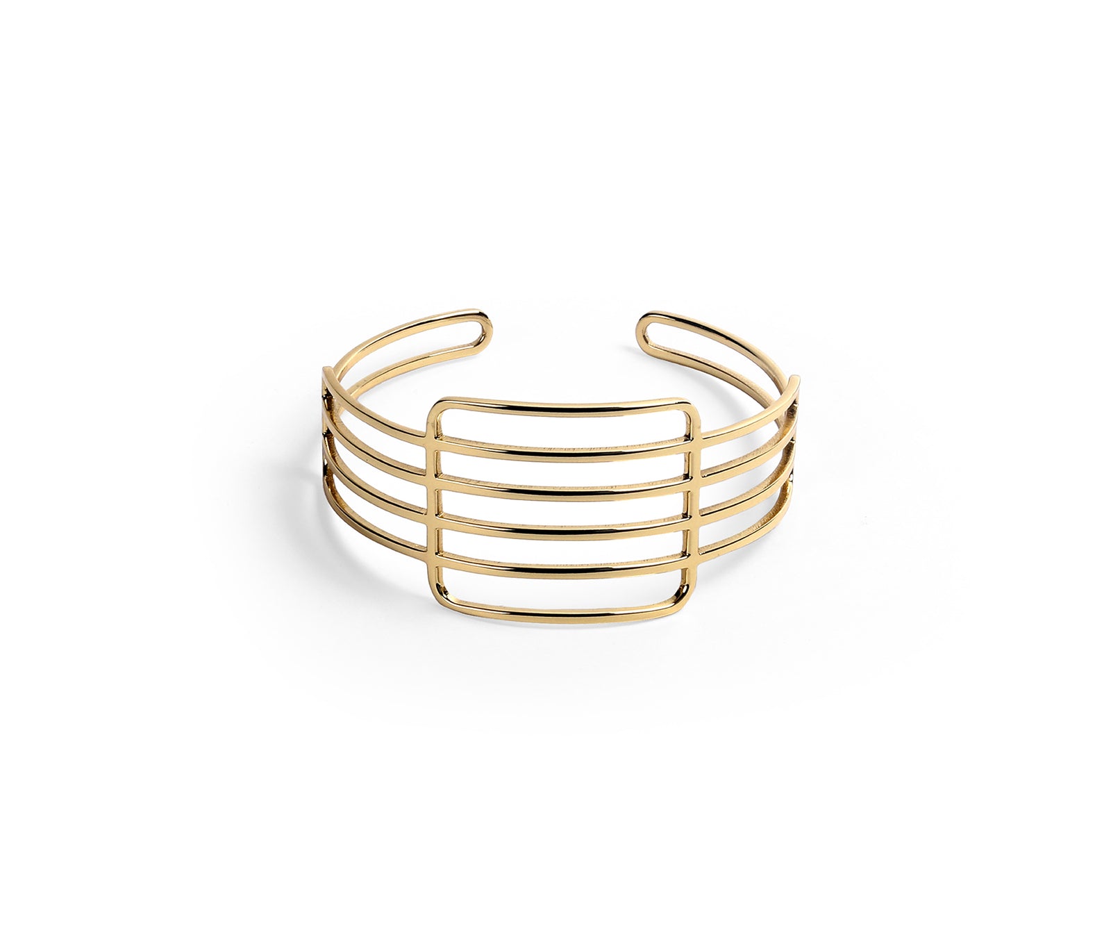 Era Grid Wrist Cuff Polished Brass