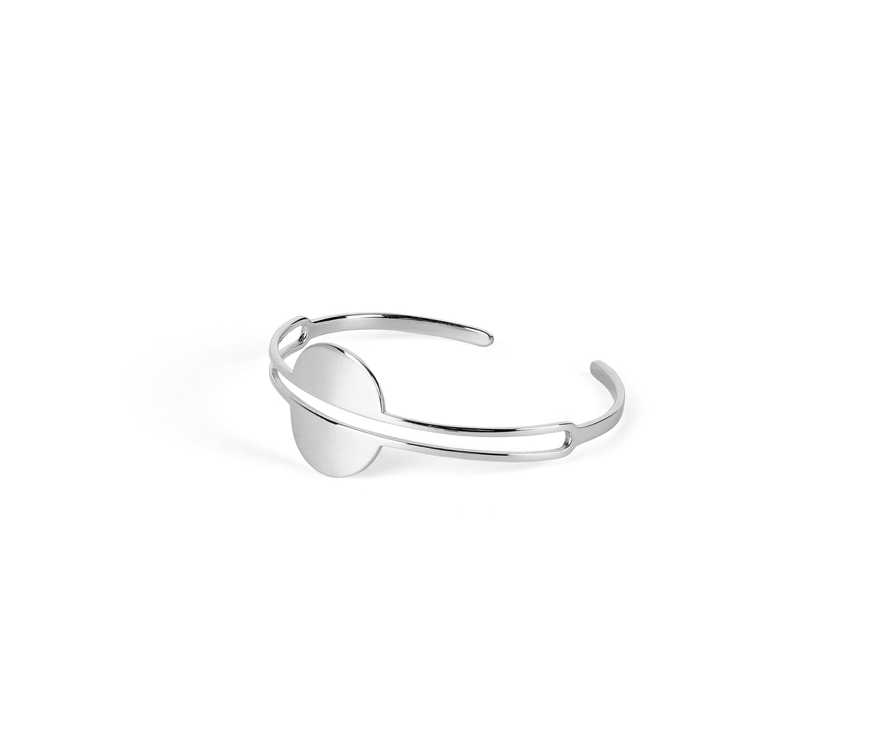 Carta Slice Wrist Cuff  Polished Steel