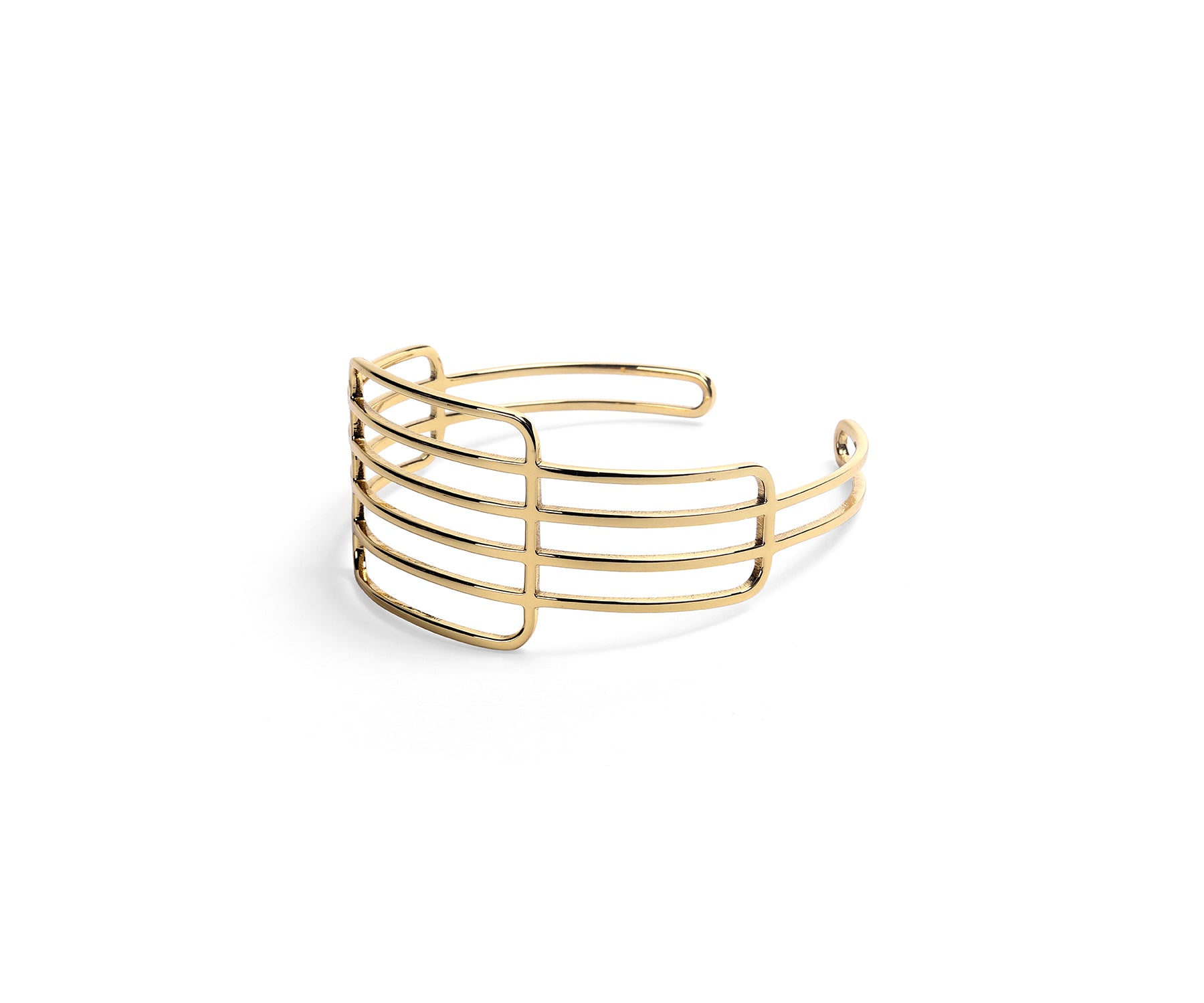 Era Grid Wrist Cuff Polished Brass