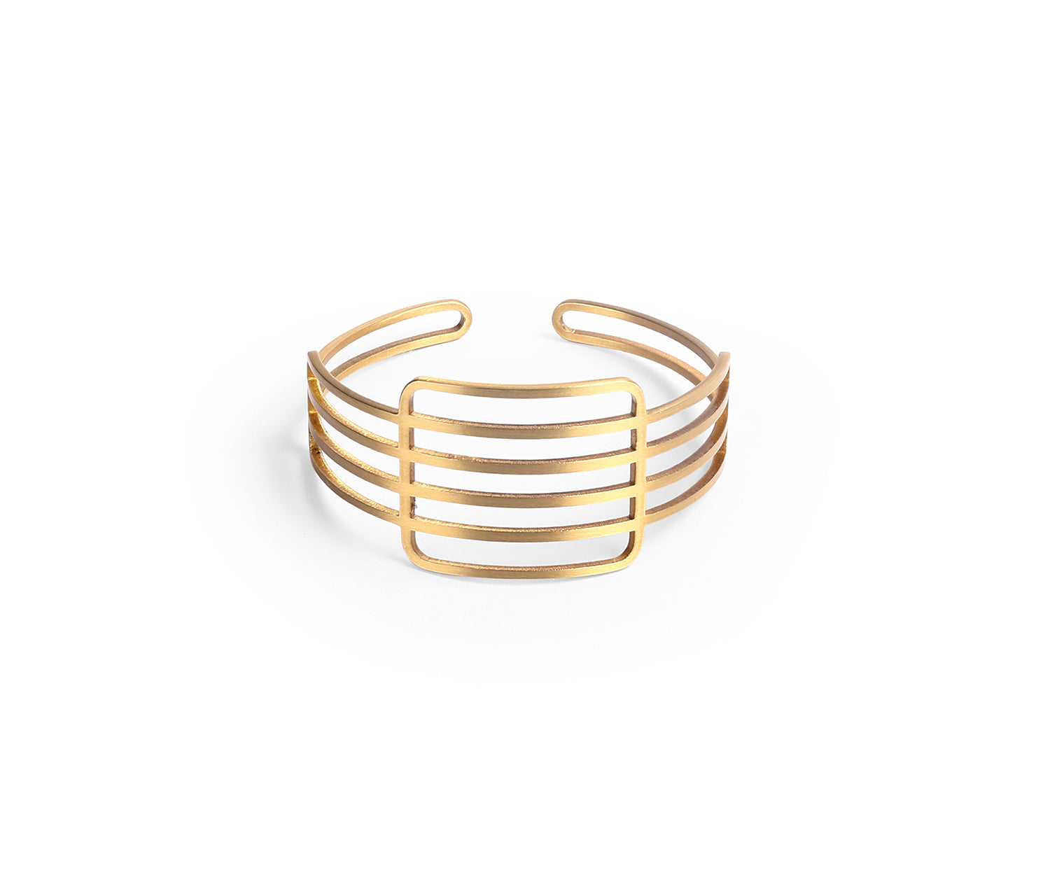 Era Grid Wrist Cuff Matte Brass