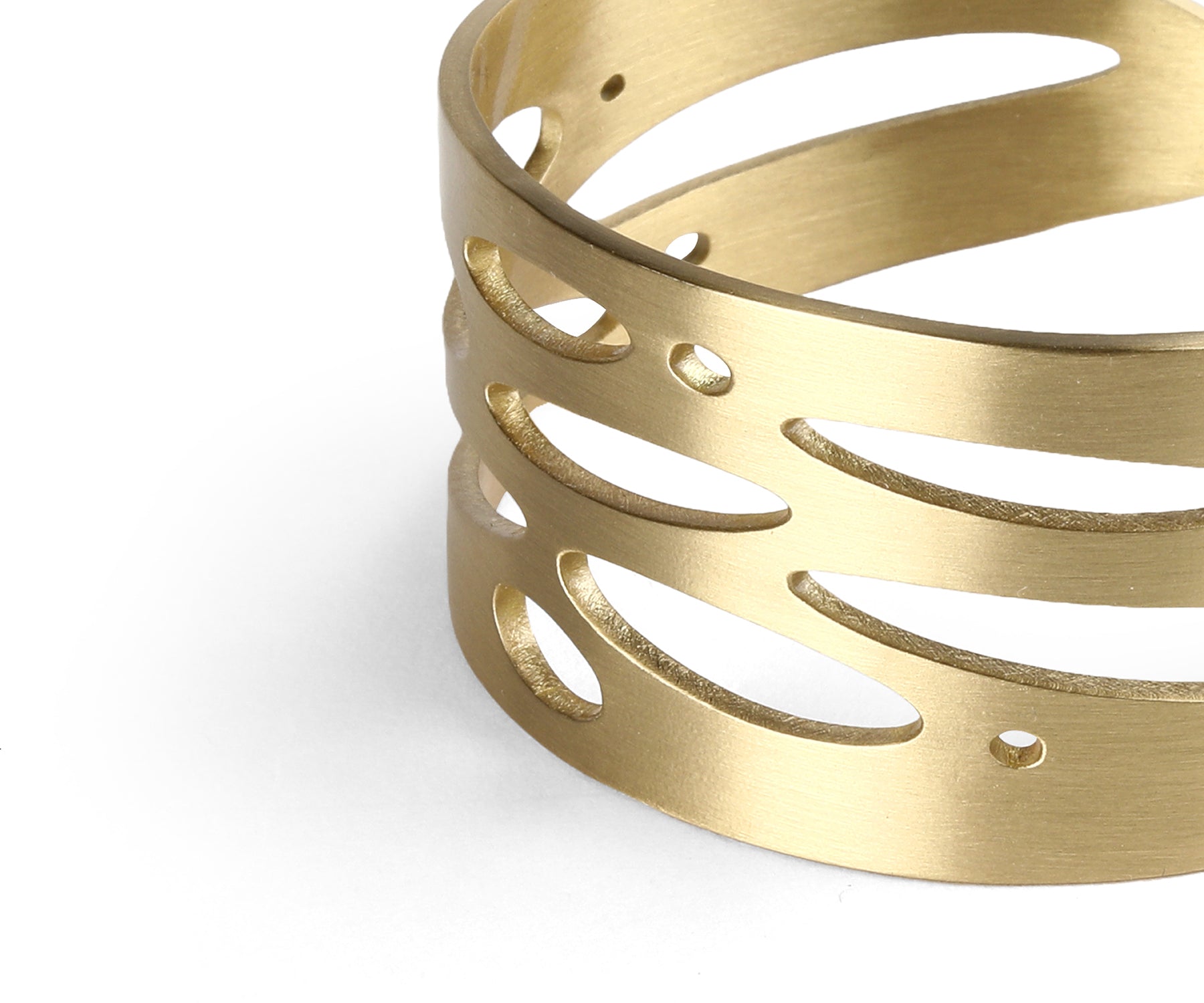 Shimmer Wide Wrist Cuff Matte Brass