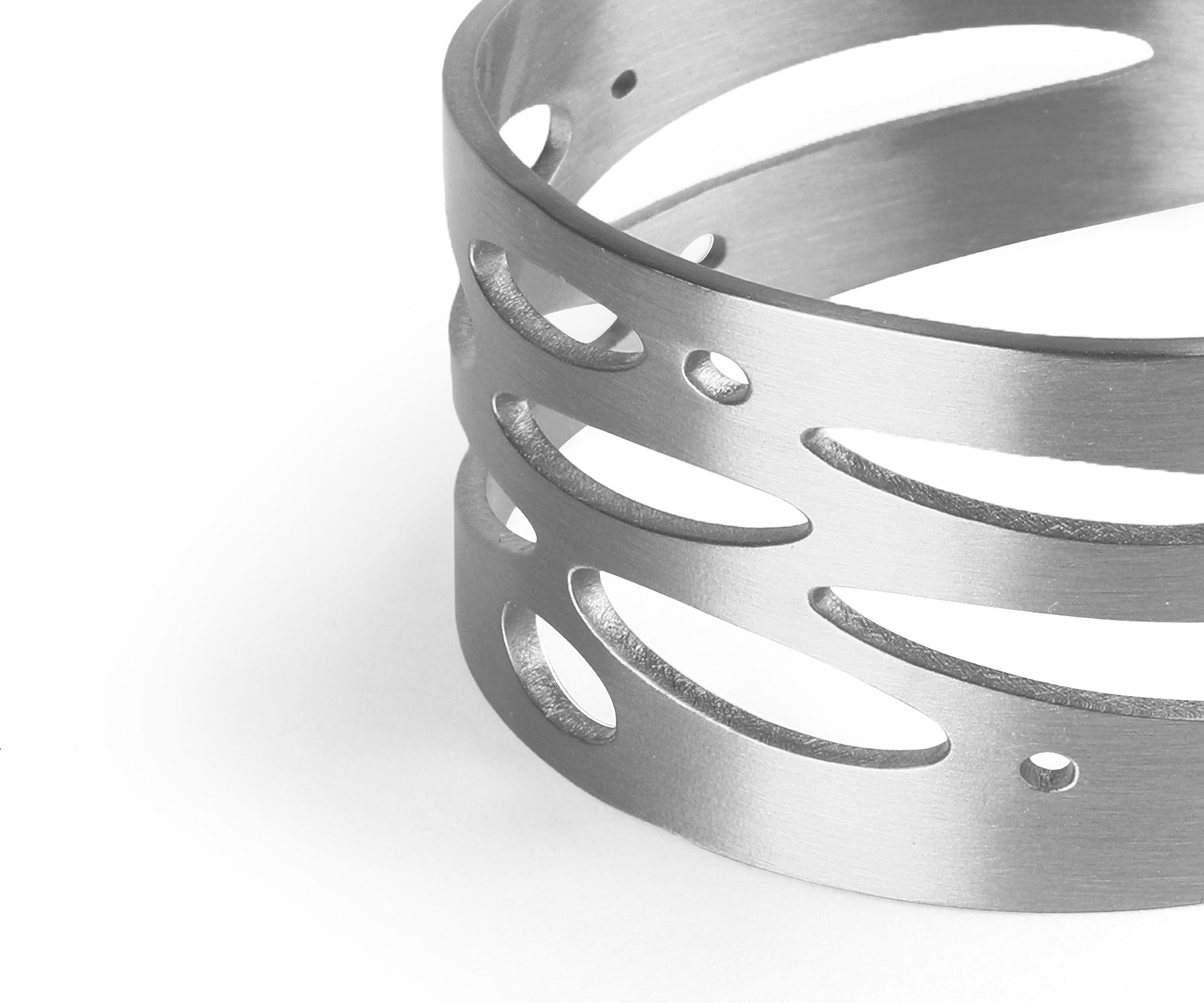 Shimmer Wide Wrist Cuff  Matte Steel