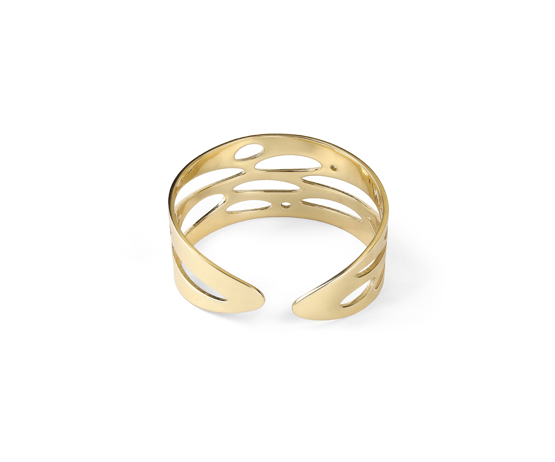 Shimmer Wide Wrist Cuff Polished Brass