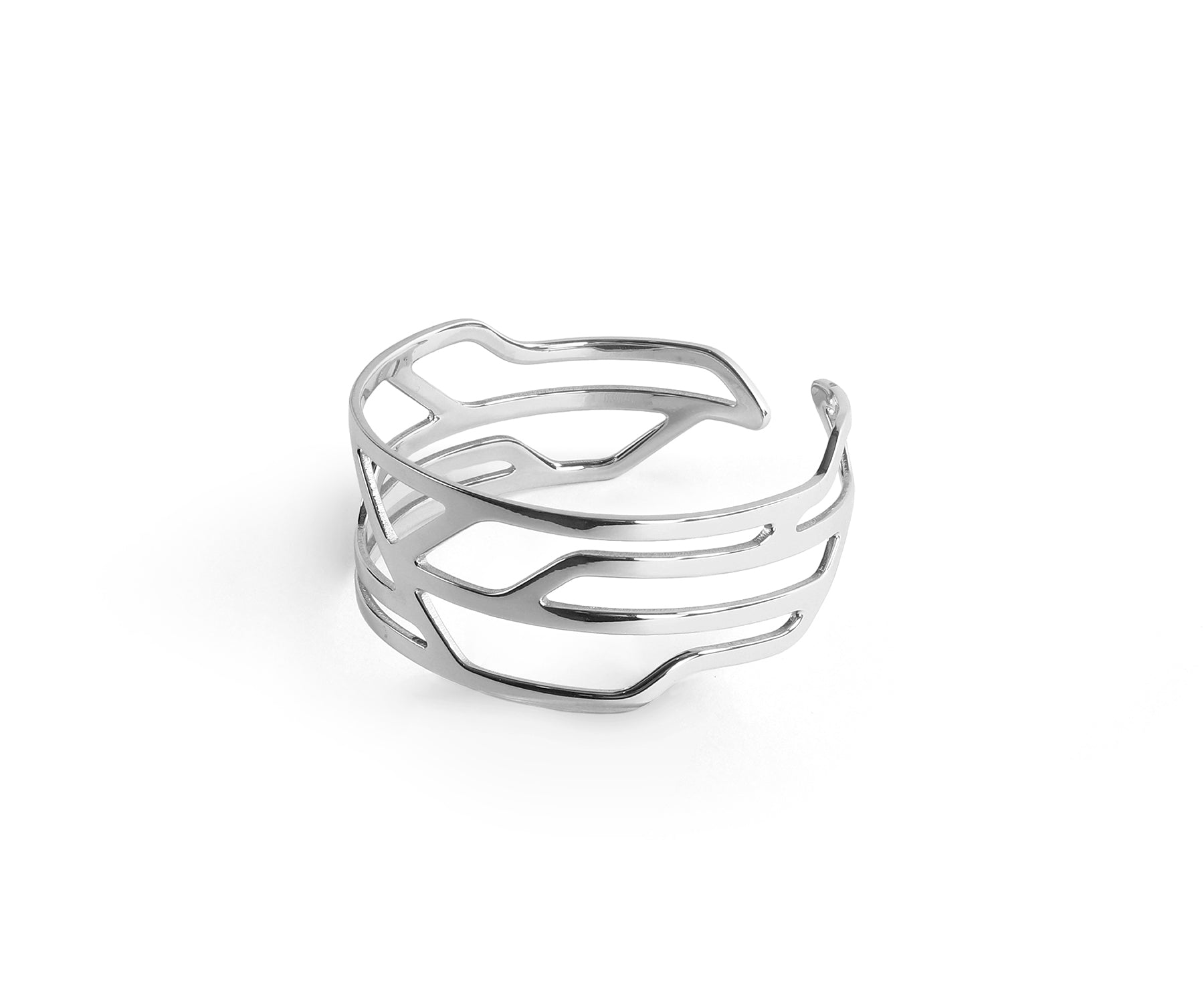 Era Manifold Wrist Cuff  Polished Steel