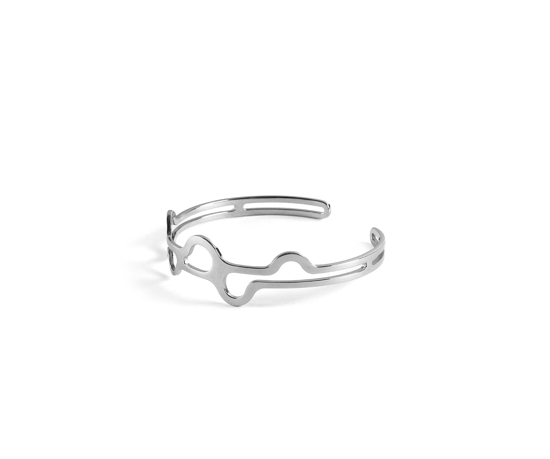 Mito Organic Wrist Cuff  Polished Steel