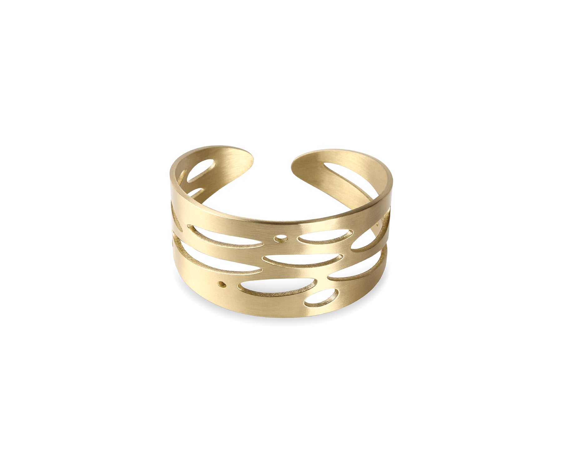 Shimmer Wide Wrist Cuff Matte Brass