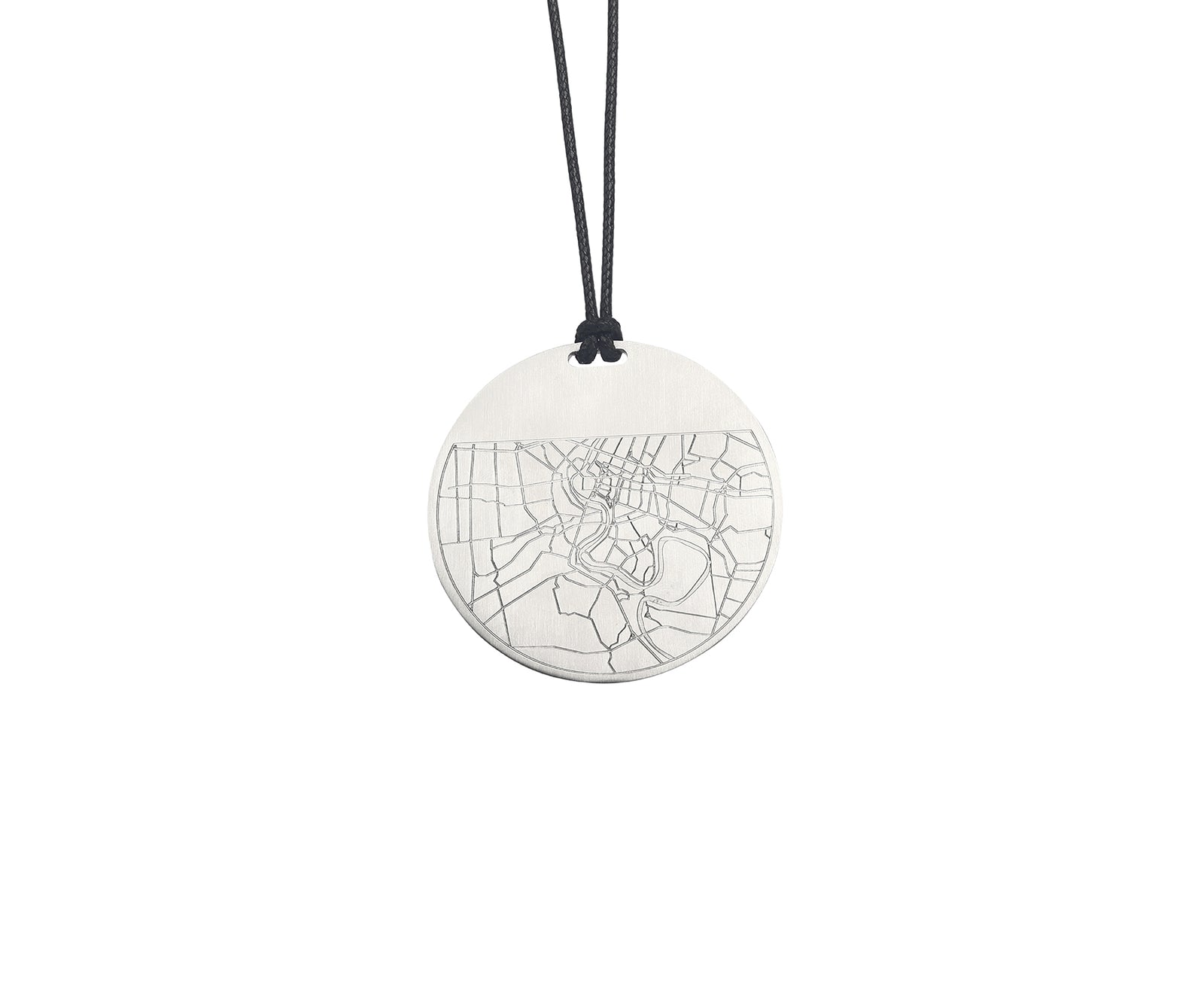 Carta Circle Pendant Matte Steel