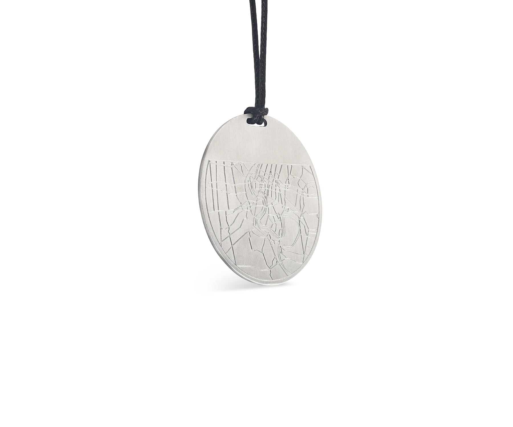 Carta Circle Pendant Matte Steel