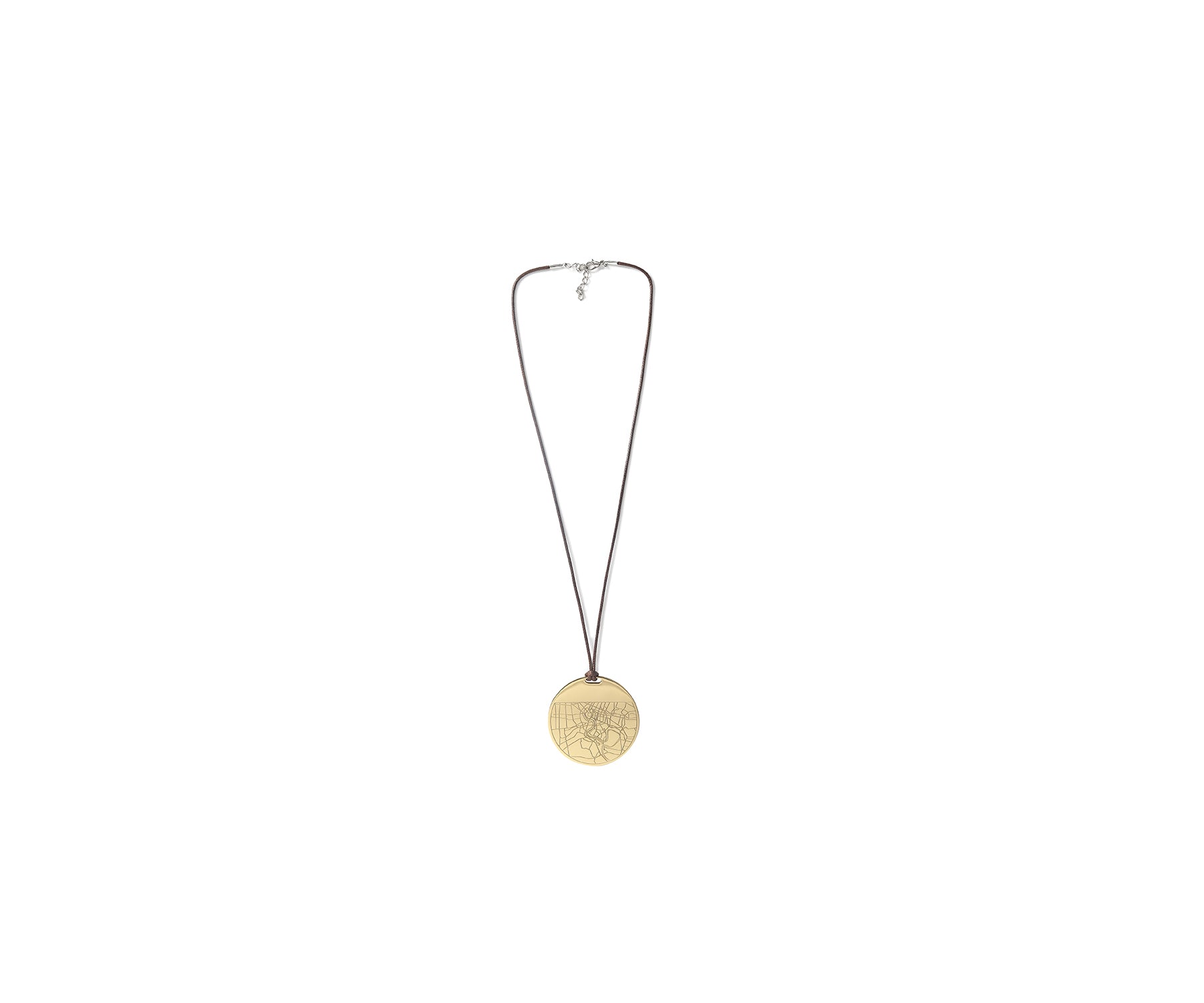 Carta Circle Pendant Polished Brass