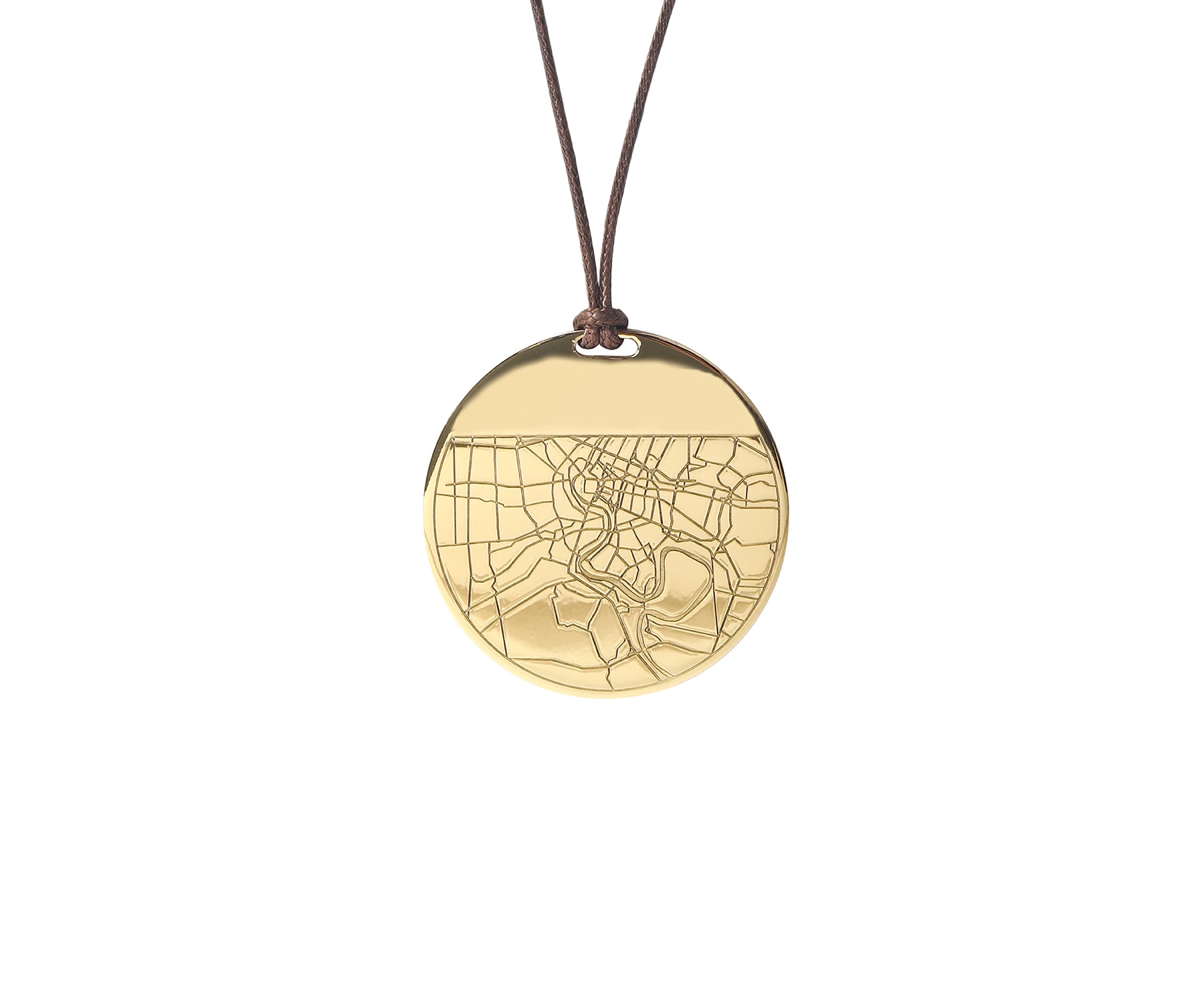 Carta Circle Pendant Polished Brass