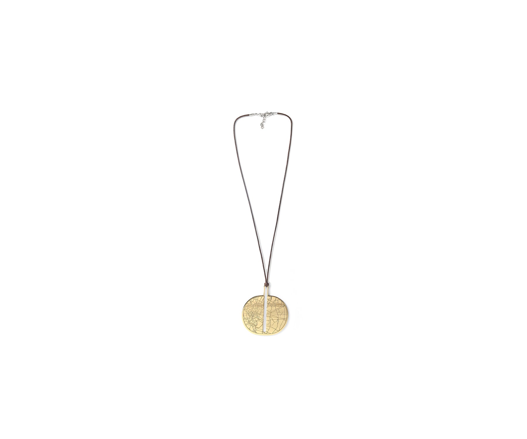 Carta Oval Pendant Polished Brass