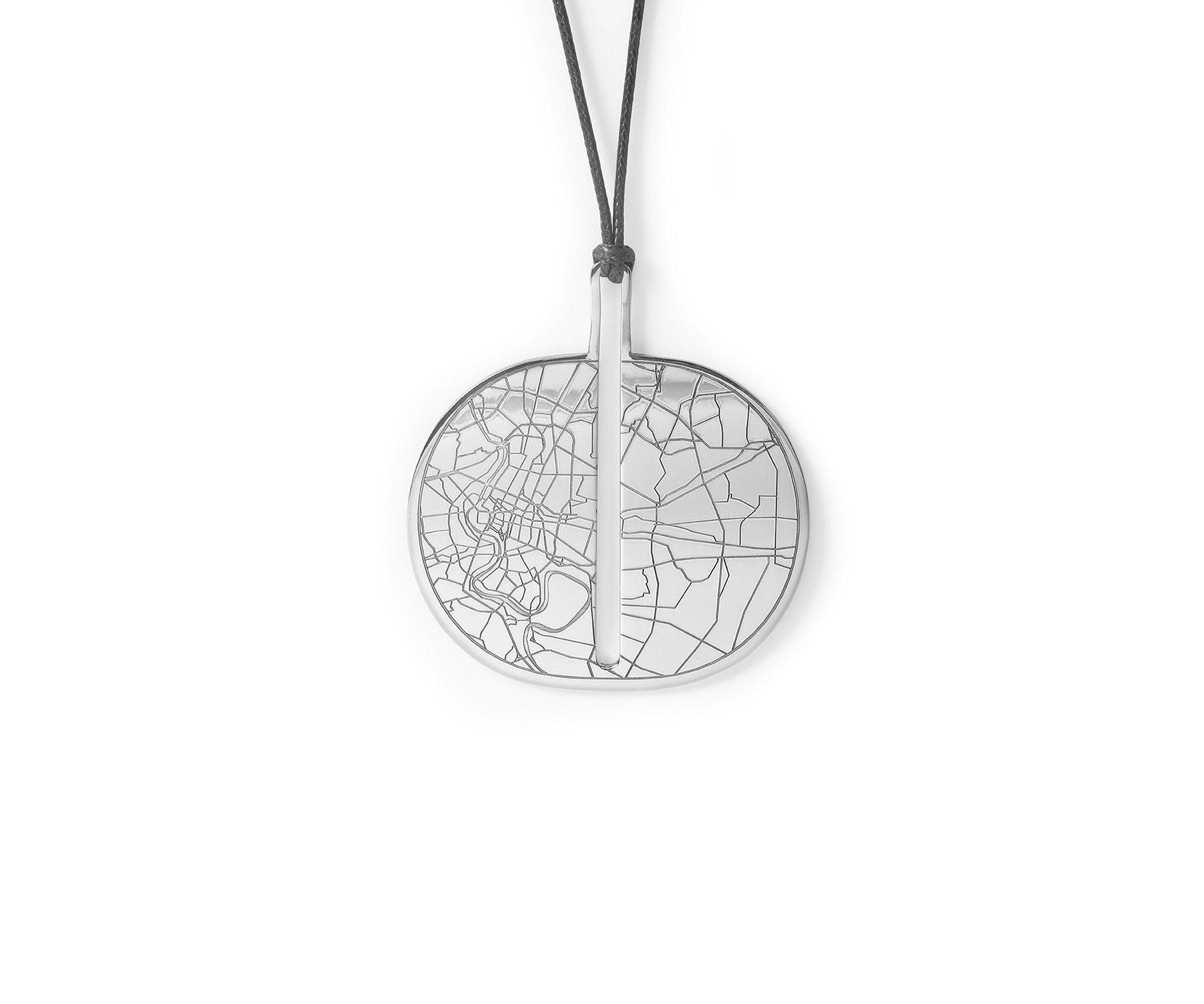 Carta Oval Pendant Polished Steel