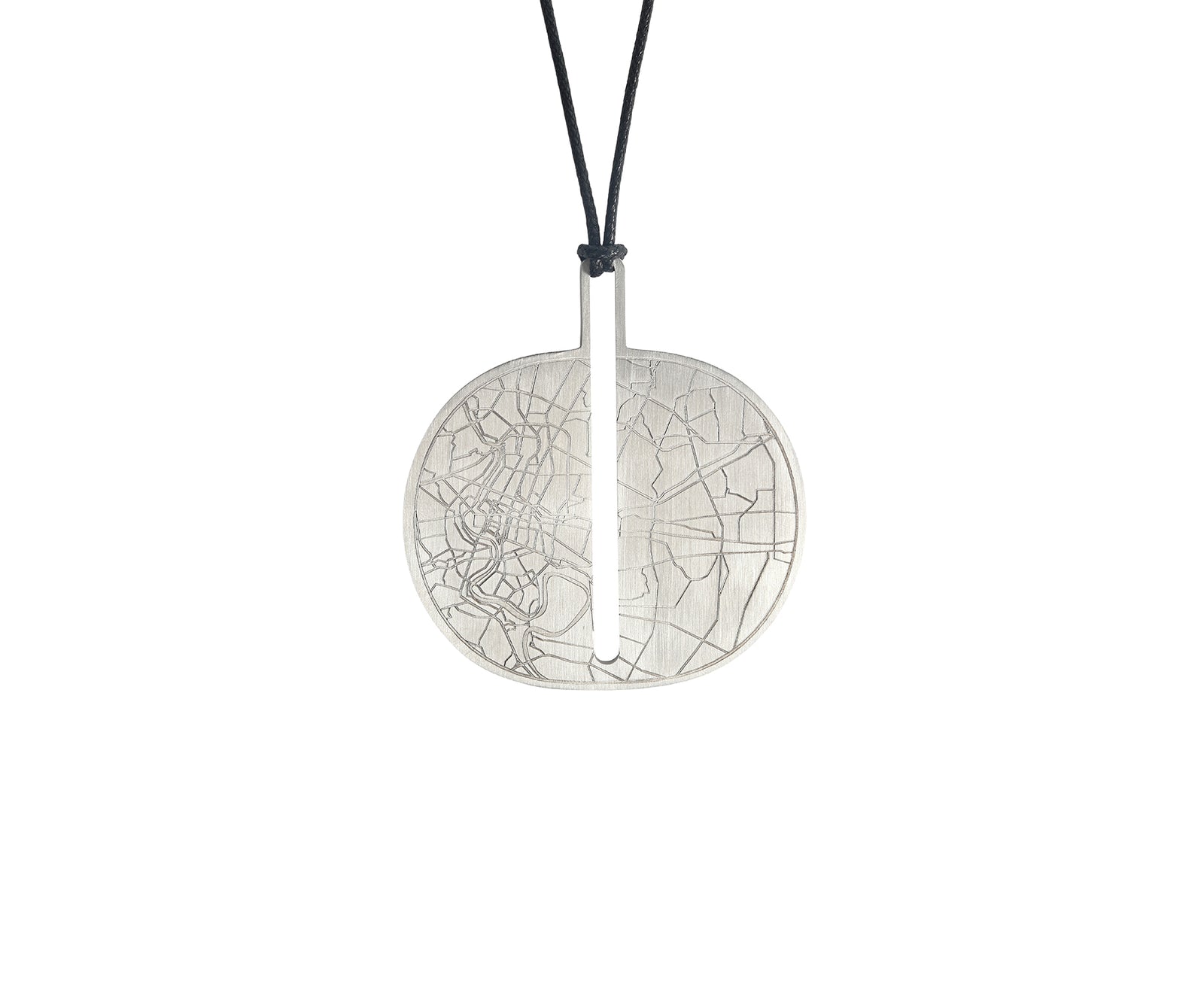 Carta Oval Pendant Matte Steel