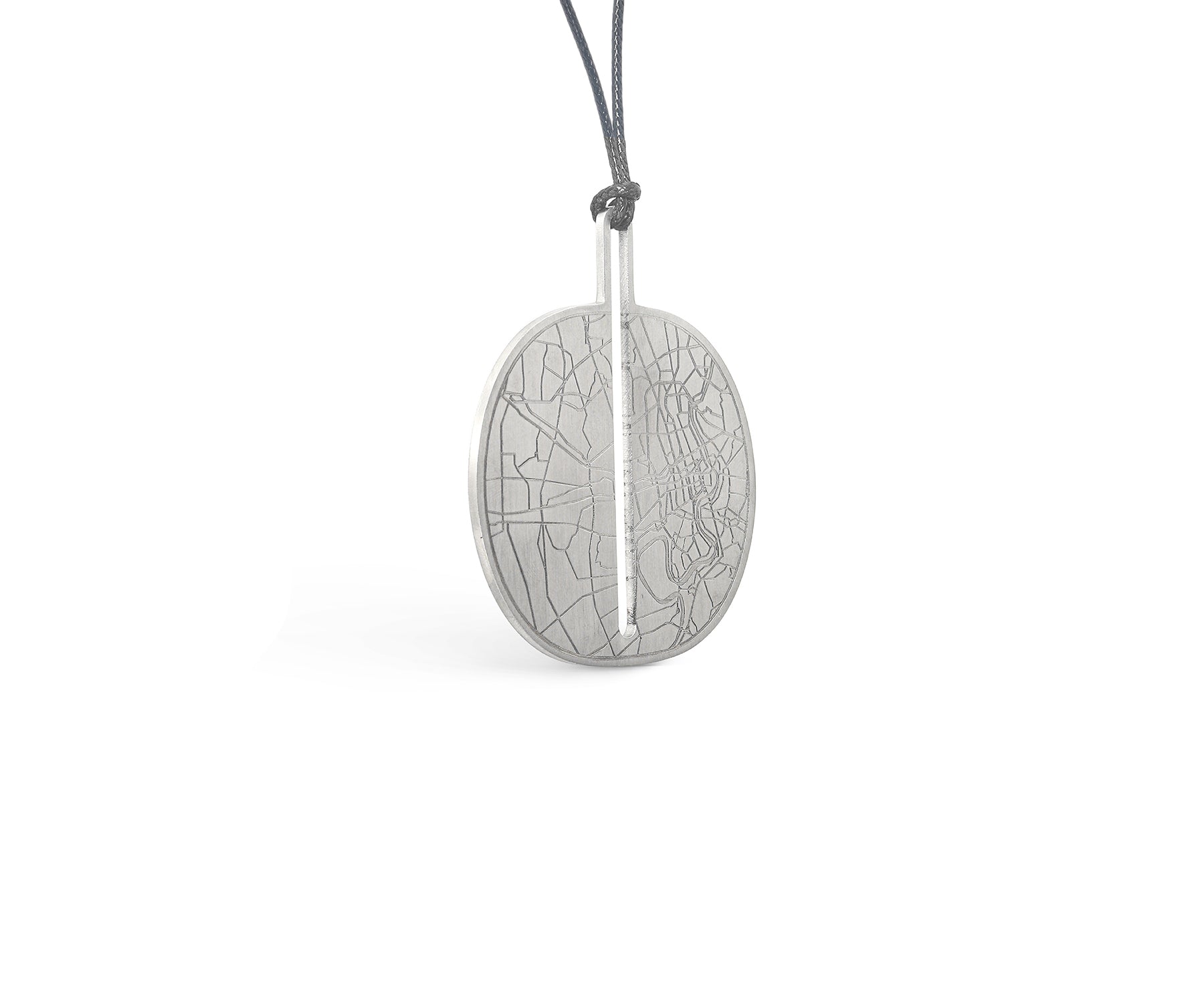 Carta Oval Pendant Matte Steel