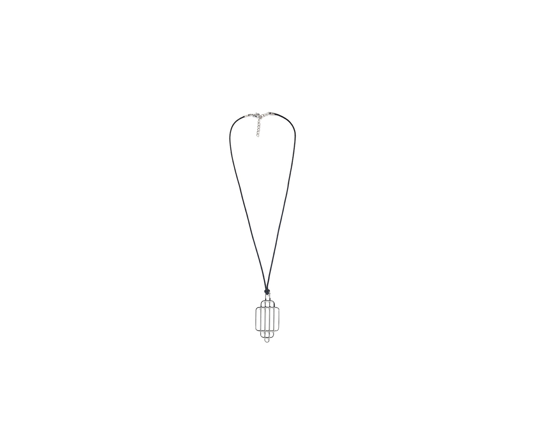 Era Grid Pendant Polished Steel