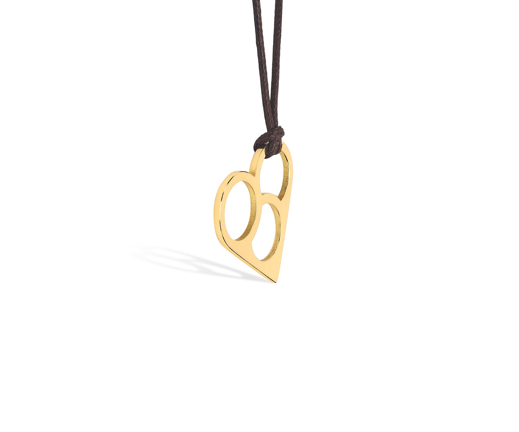 Mito Heart Pendant Polished Brass