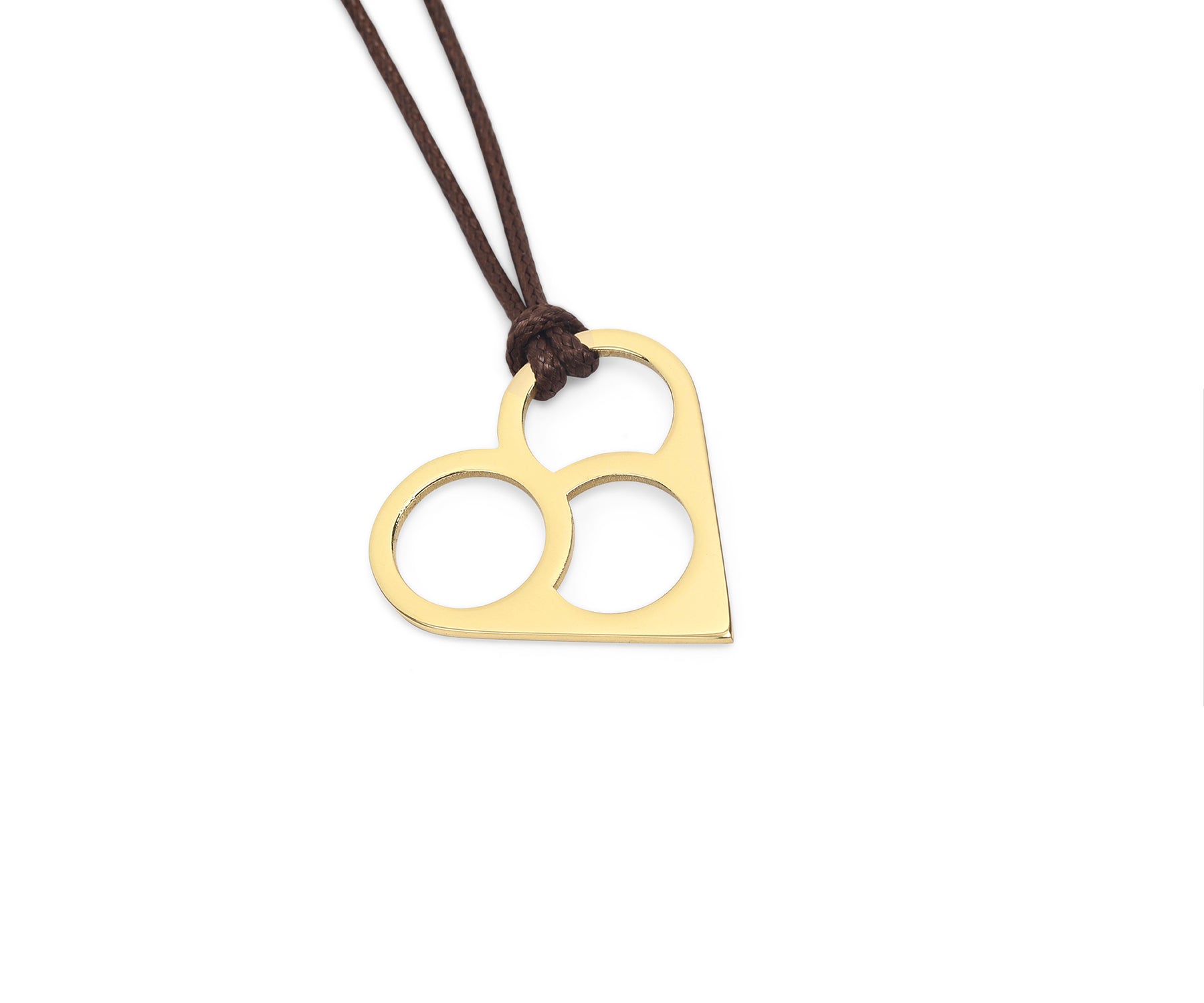 Mito Heart Pendant Polished Brass