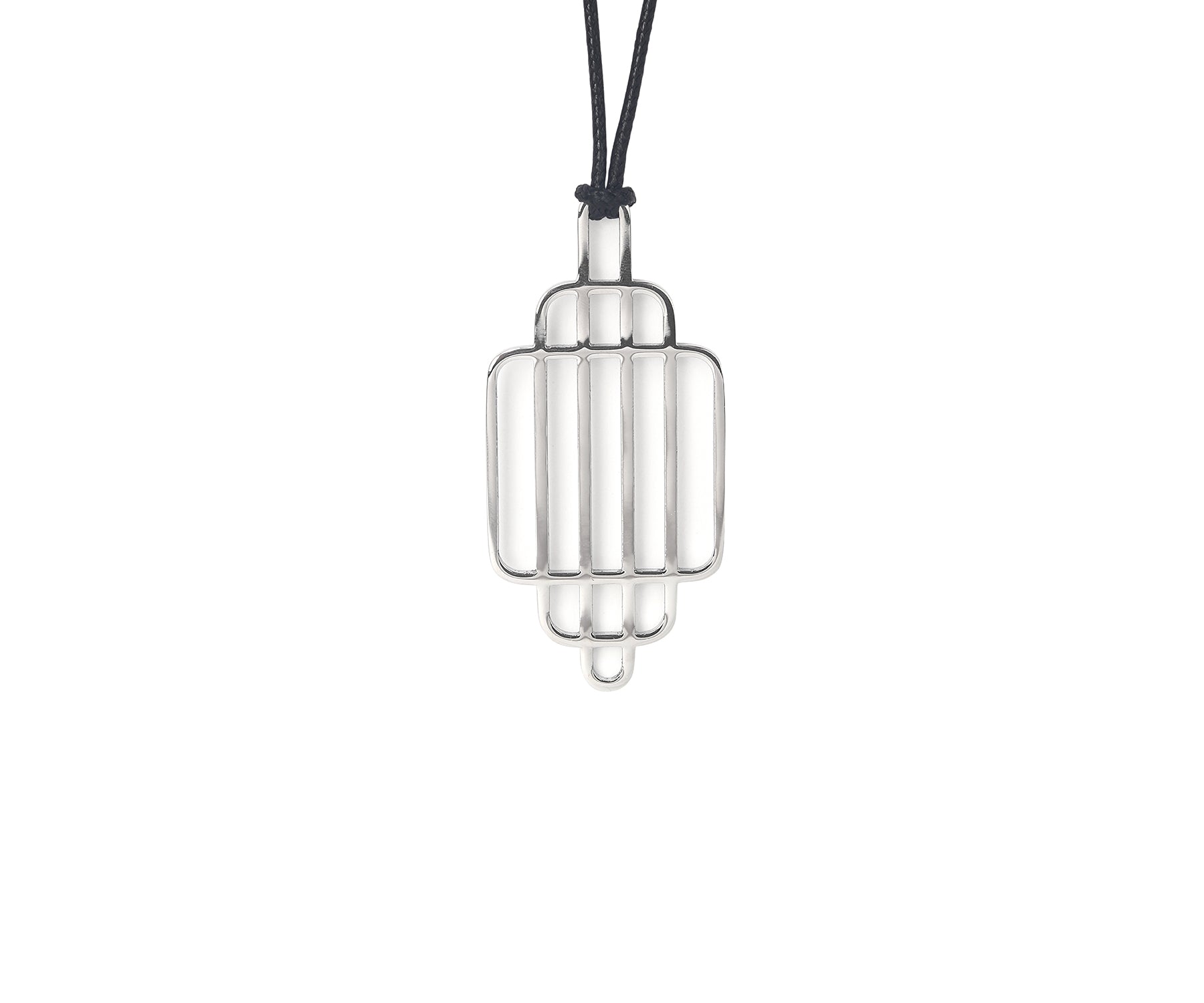 Era Grid Pendant Polished Steel