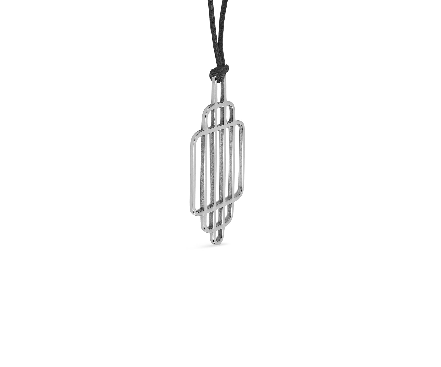 Era Grid Pendant Polished Steel