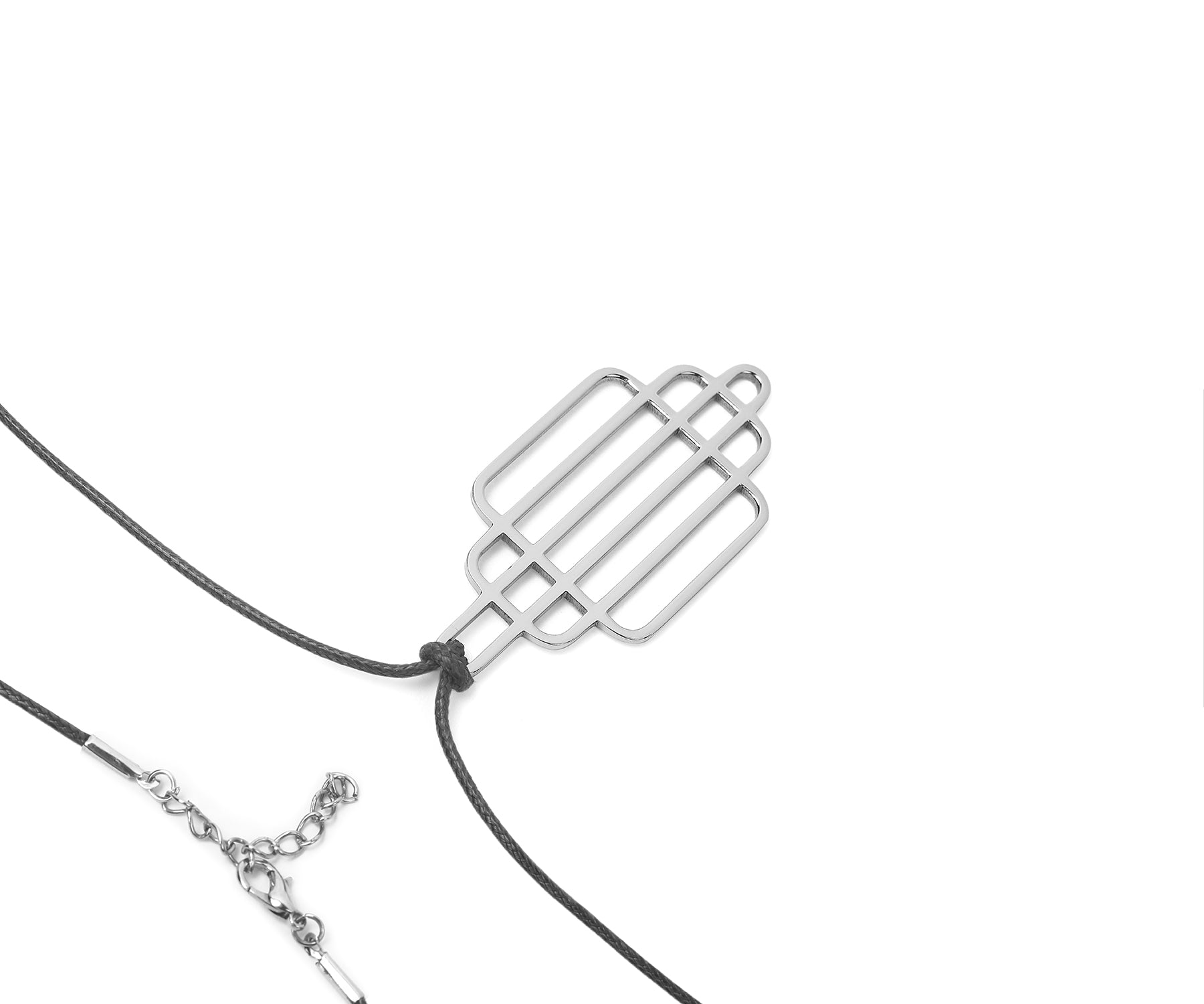 Era Grid Pendant Polished Steel