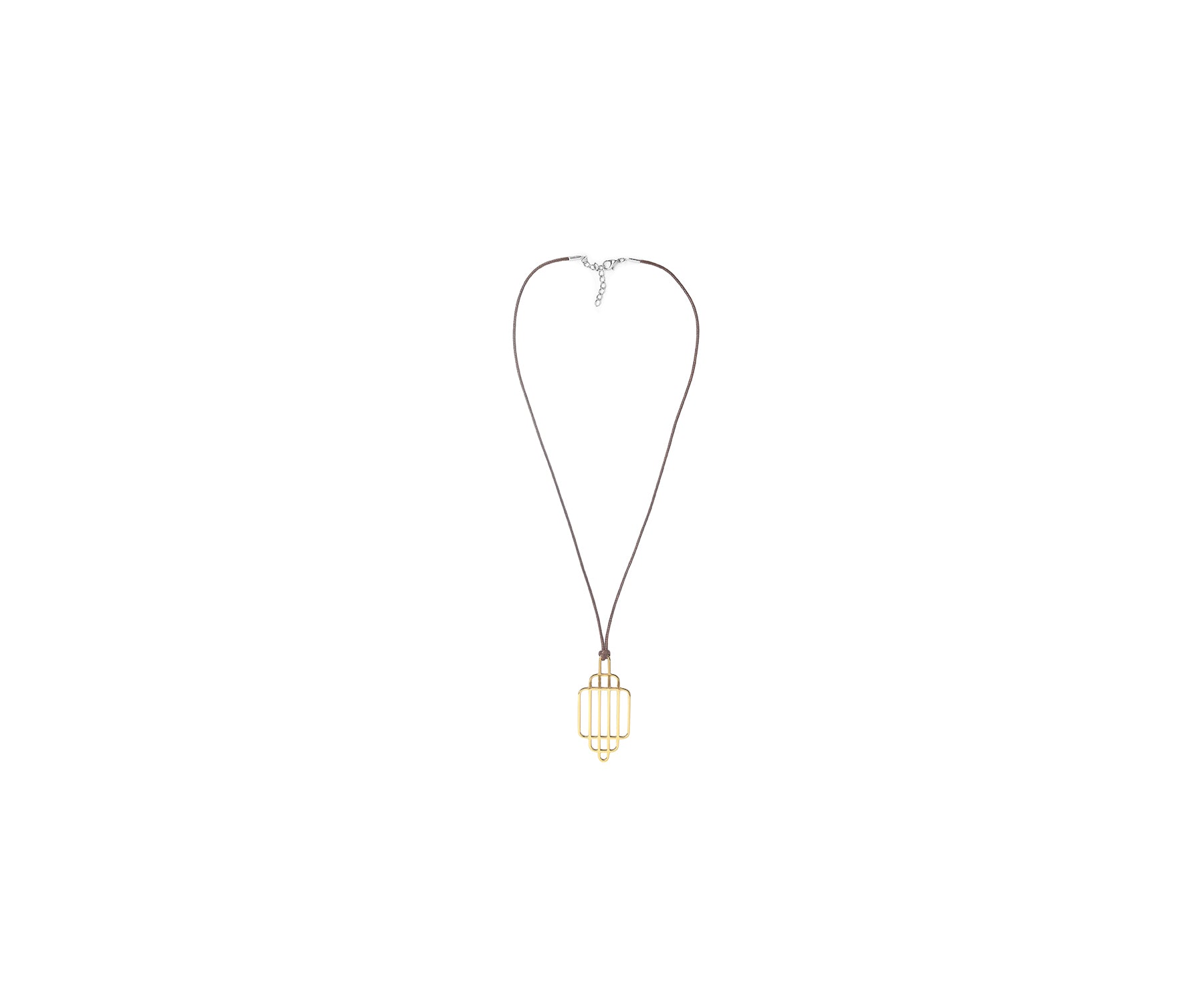 Era Grid Pendant Polished Brass