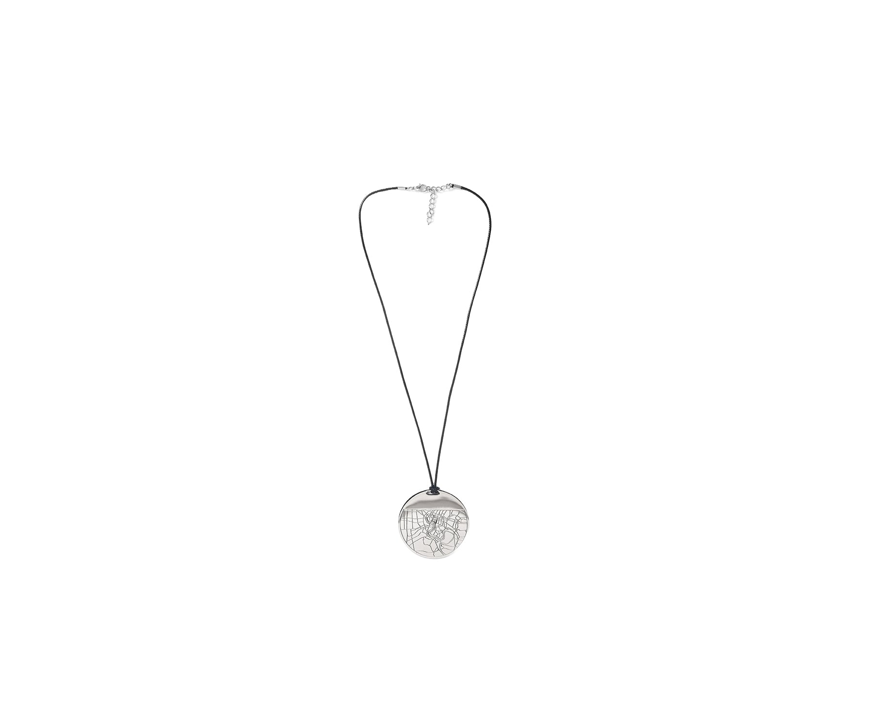 Carta Circle Pendant Polished Steel