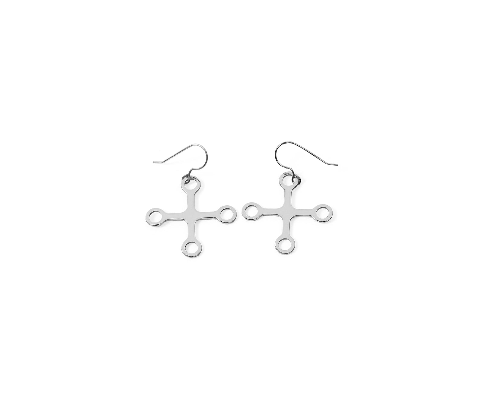 Mito Cross Eartops  Polished Steel