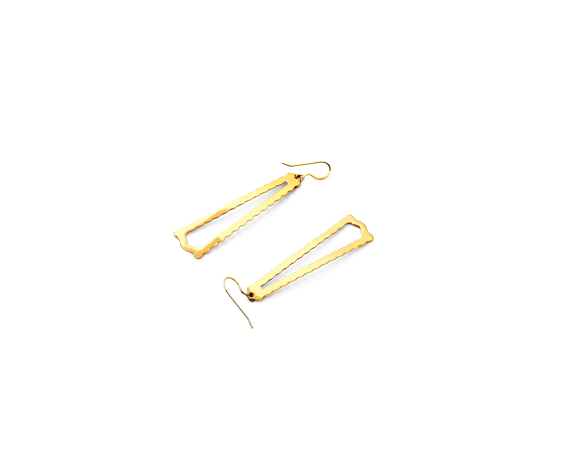 Telo Triangle Eartops  Polished Brass