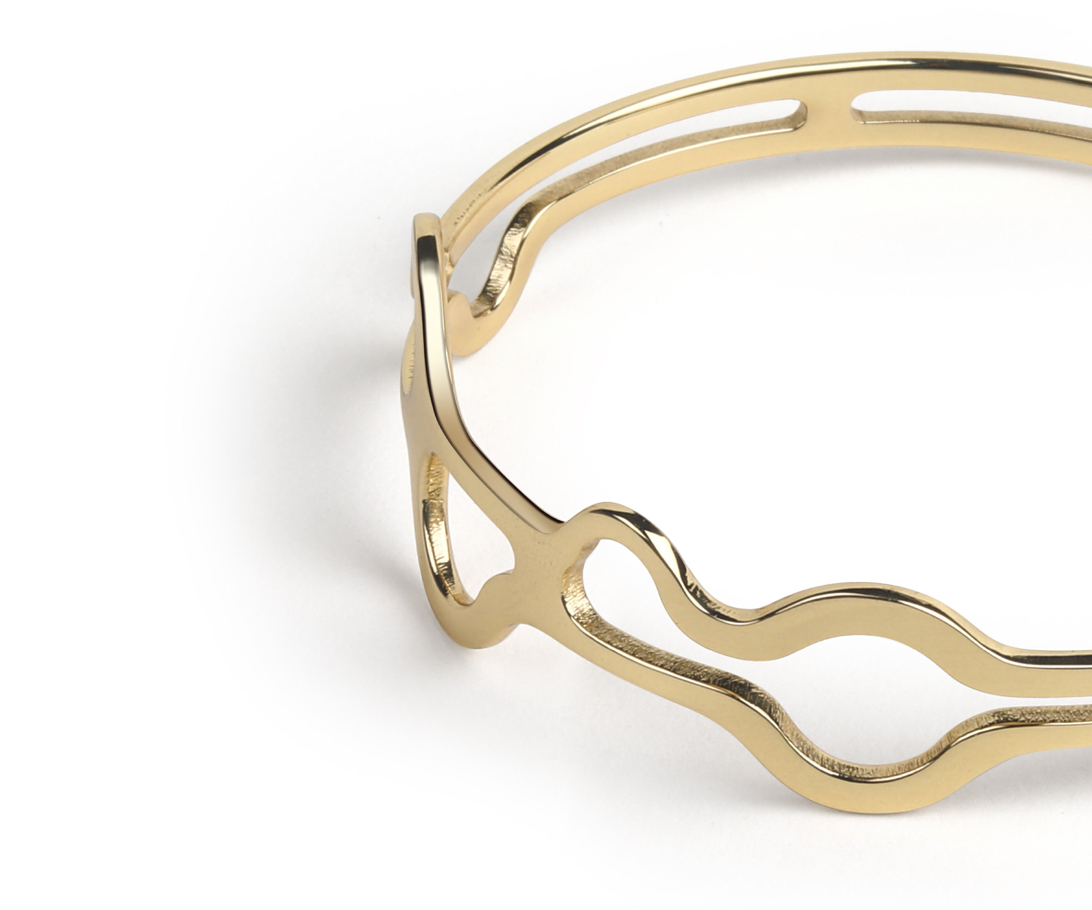 Mito Organic Wrist Cuff  Polished Brass