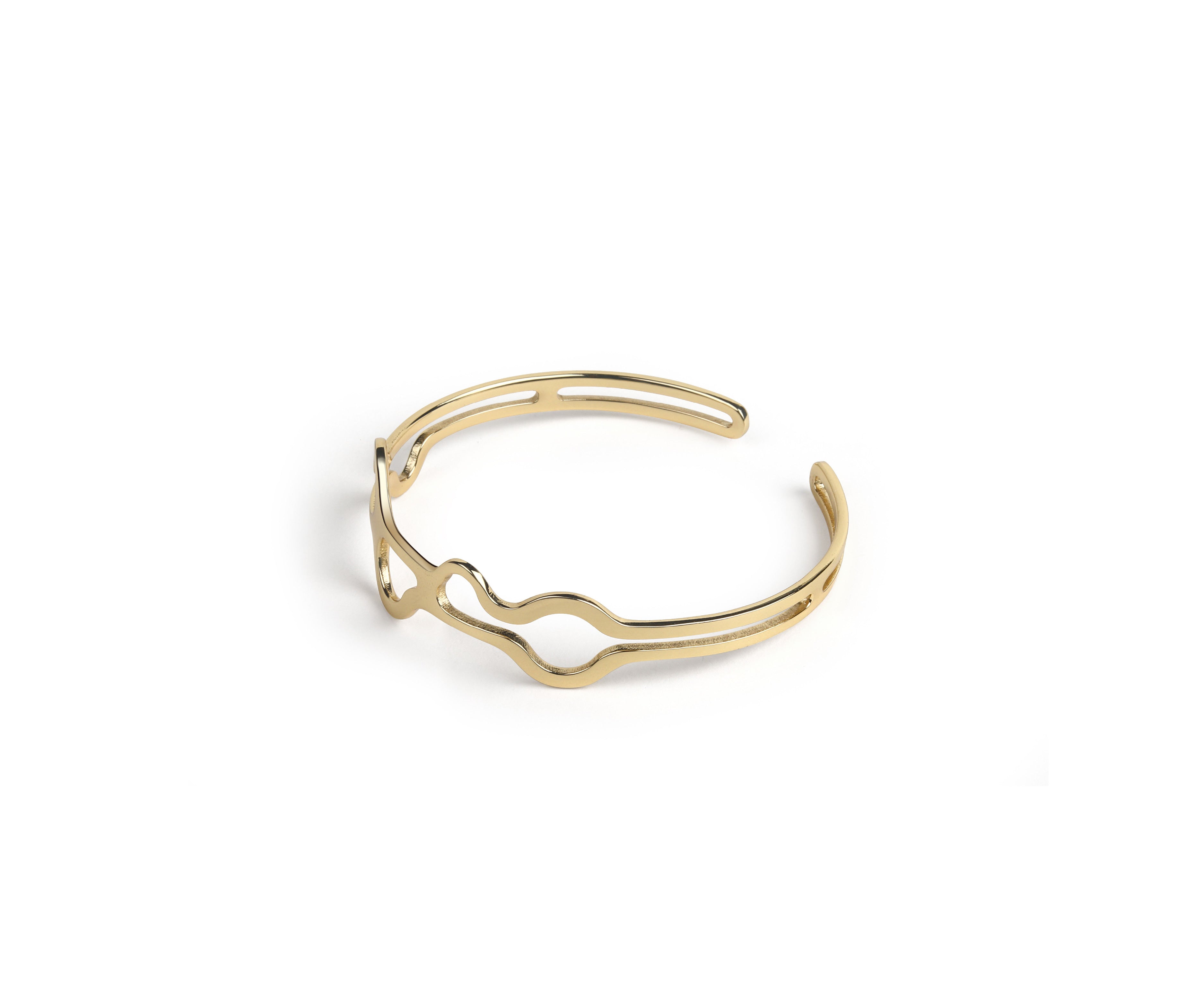 Mito Organic Wrist Cuff  Polished Brass